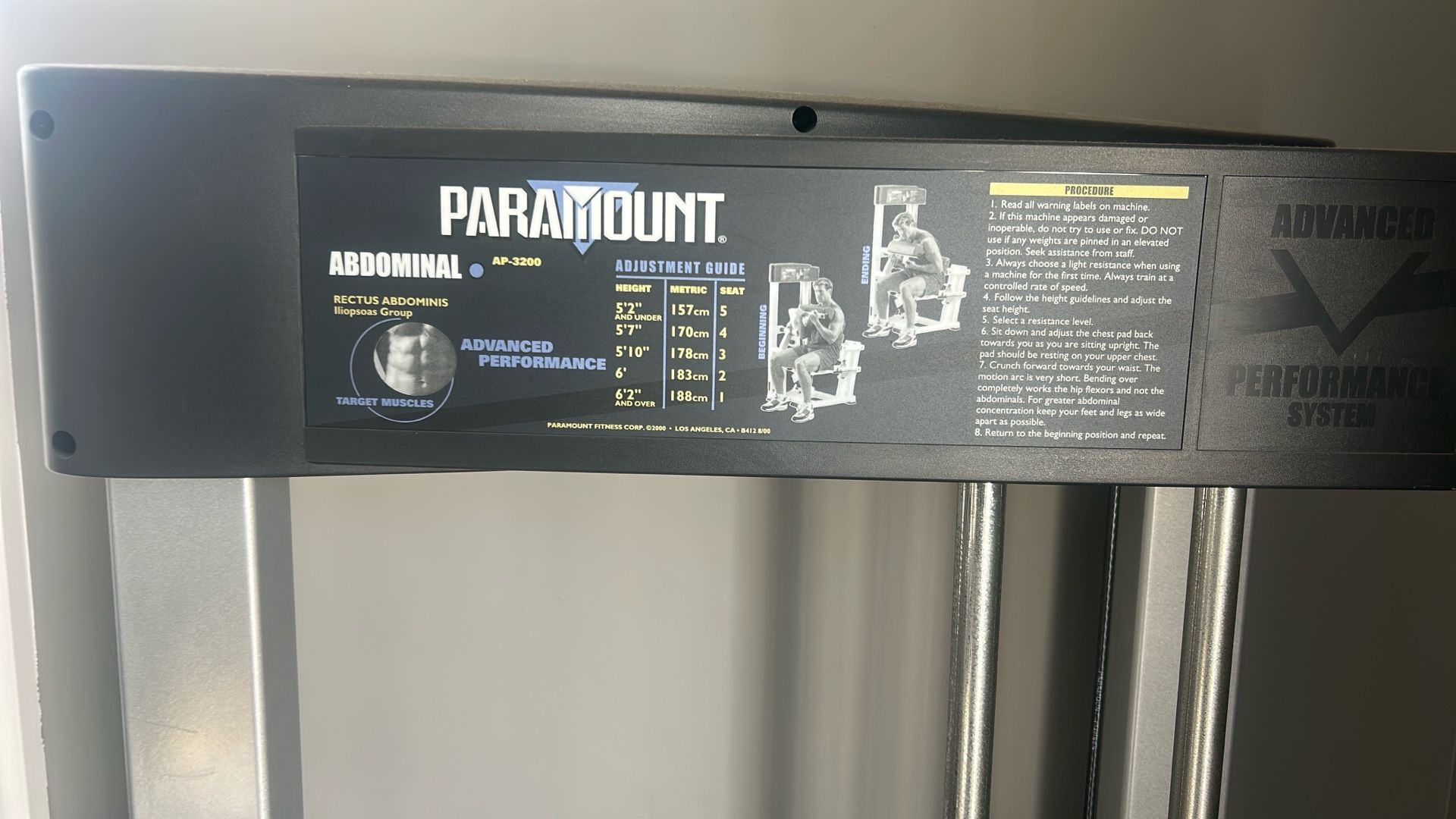 Paramount Ap – 3200 Abdominal Commercial Advanced Performance Machine