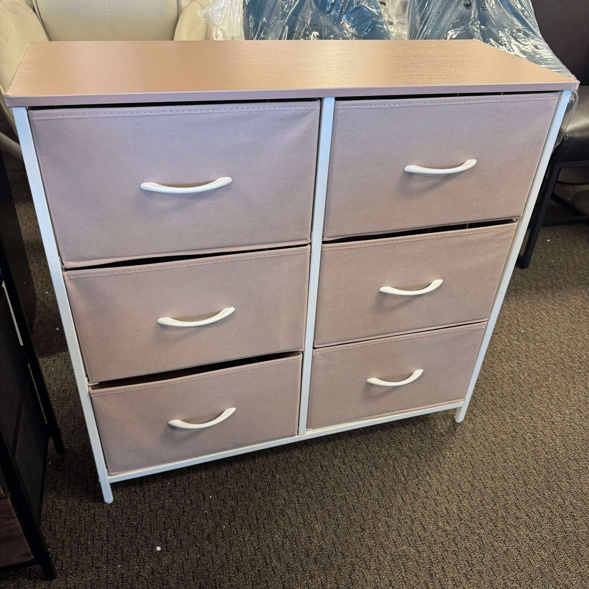 6 Double Drawer Dresser, Modern Storage Cabinet for Bedroom, Vertical Chest of Drawers for Living Room, Pink