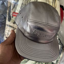 Supreme pebbled leather camp cap