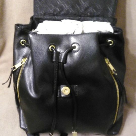 New Leather Look Black Backpack Never Worn Asking $6