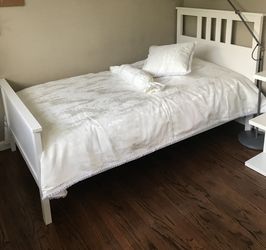 IKEA HEMNES Bed frame, white stain, Twin