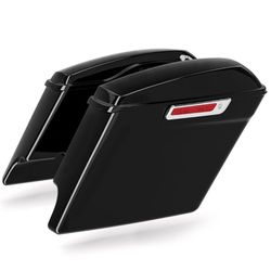 New TCMT Vivid Black 5" Extended Stretched Hard Saddlebags Fit For Harley Touring '14-'24