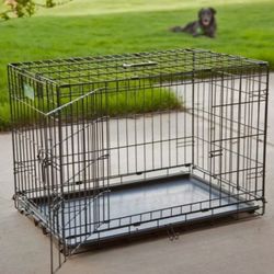 New In Box Med'lrg Dog Crate 2 Doors With Tray Foldable Portable Dog Cat Cage Animal Kennel