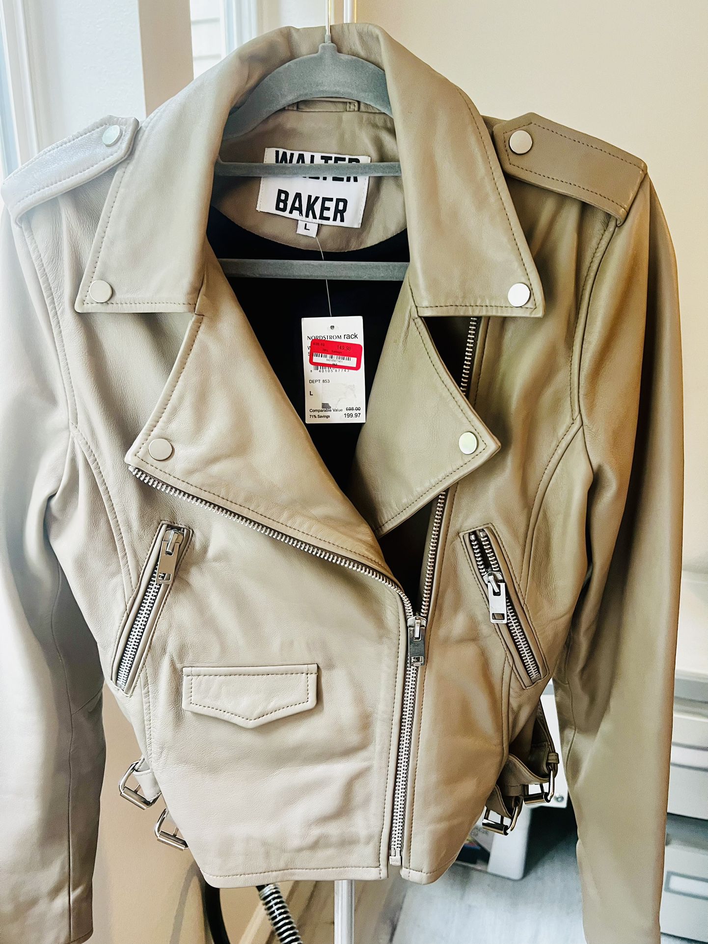 Walter Baker Leather Moto Jacket Size L