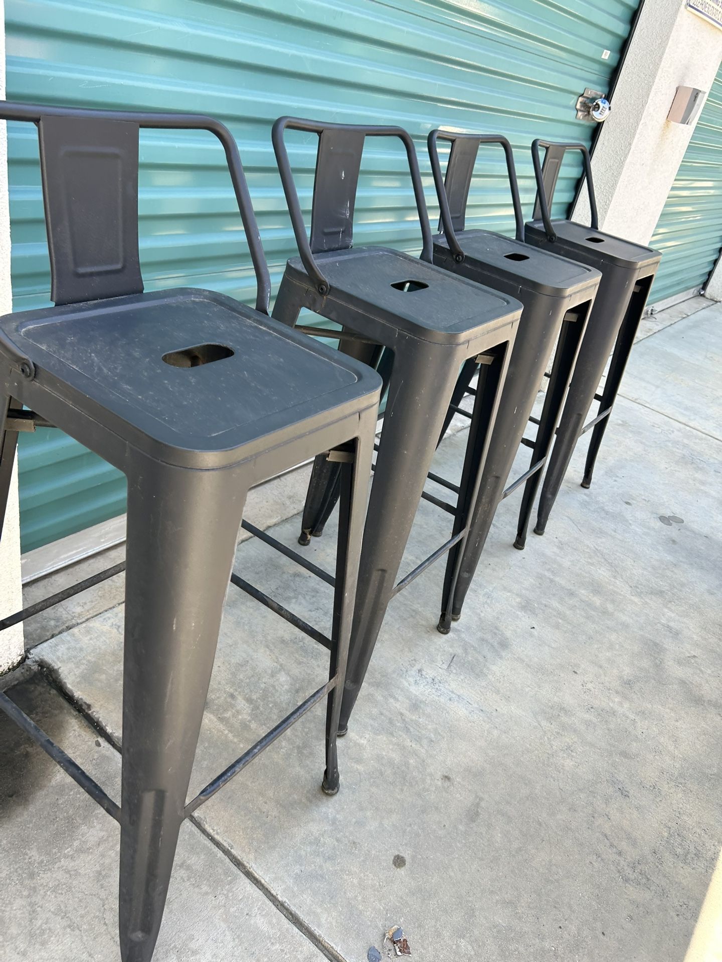 Set Of 4 30” Metal Stools