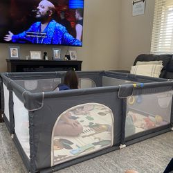 Baby Playpen with Folding Mat, 71" X 59"