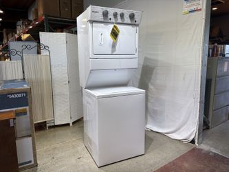 NEW! WHIRLPOOL Stacked Washer & Dryer in White Model # WETLV27HW