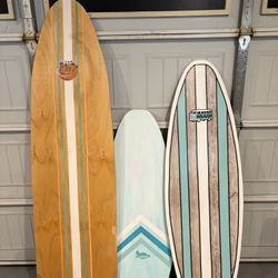 Wood Surfboard Party Decor