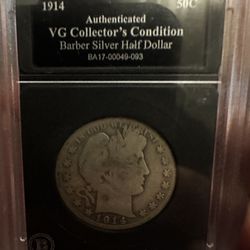 1914 S Barber Half Dollar