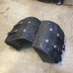 Indian Scout Leather Saddlebags  Motorcycle 