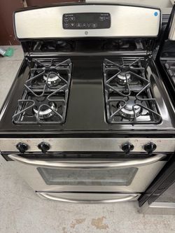 GE GAS STOVE 4 BURNERS STAINLESS STEEL