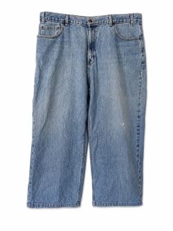 Kirkland Light Wash Baggy Jeans Men’s Relaxed Fit W43 L23 Wide Leg Denim