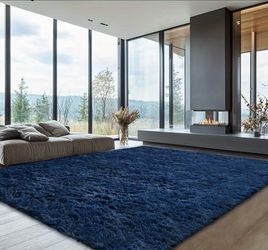 Navy Blue Luxurious Fluffy Large Shag Rug Ultra Soft, Plush,Fuzzy, Durable  6x9ft New