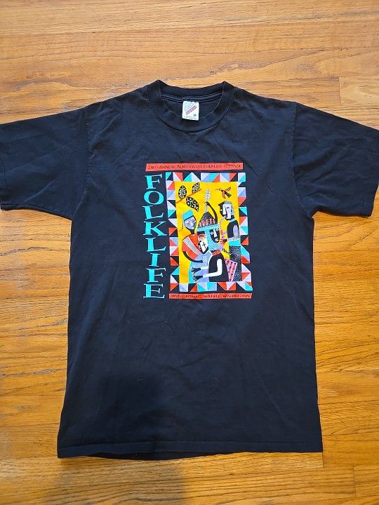 1994 Vintage Seattle Folklife Festival T Shirt Jerzees M