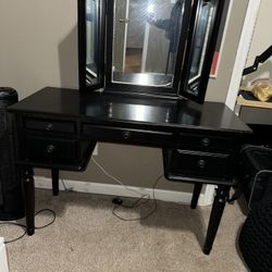 Vanity Set- Wood-Black 