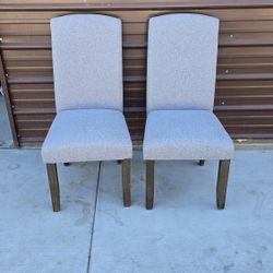 18" Grey Upholstered Side Chairs