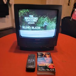Sharp 13" CRT TV/VCR VHS Combo With Original Remote