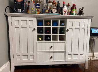 54" Wide Solid Wood 2-Door Buffet in White
