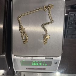 Solid Gold Cuban Link w/ VVS Diamonds – 86.31g