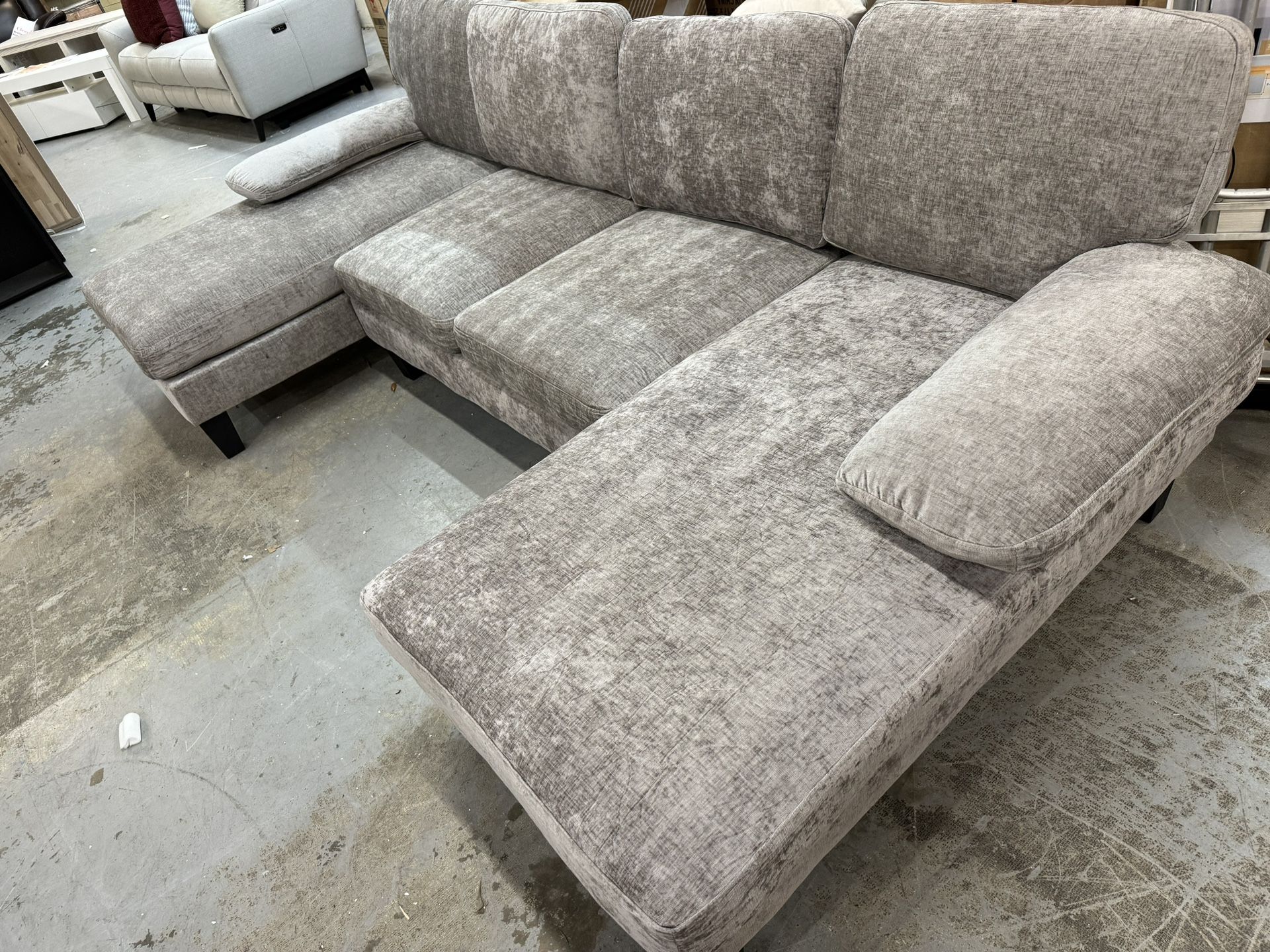 U Shape Sectional New Grey Soft Fully Assembled.