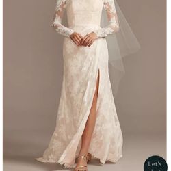 Wedding Dress With Veil And Belt 