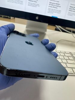  iPhone 12 Pro Max 128GB  pacific Blue battery 100% Unlocked For All  Carriers