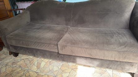 Brown Microfiber Two-Seat Sofa