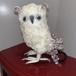 Exceptionally Rare Find— Handmade Soft bodied Owl with glass feathers & ears