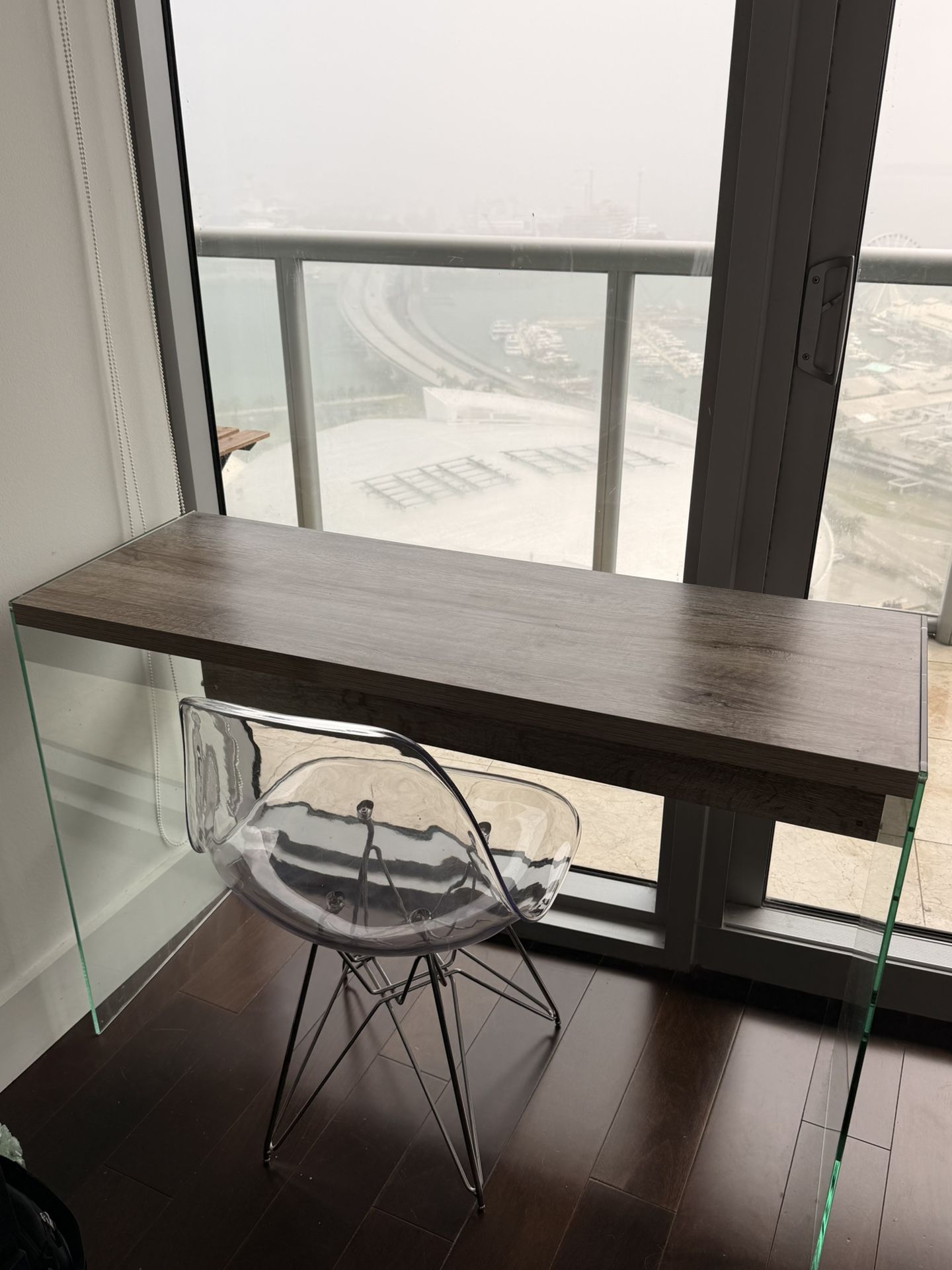 44" Glass Frame Console Table