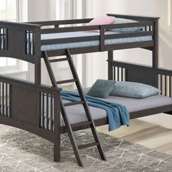 Brand New Grey Twin Over Full Bunk Bed