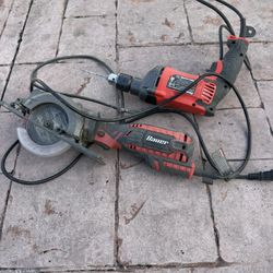 Bauer angle grinder and corded drill