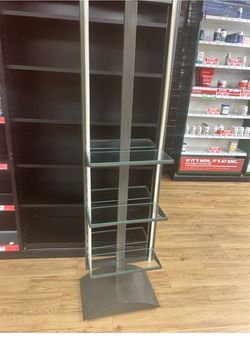 Freestanding Metal and Glass Display Stand