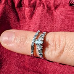 18 Karat white gold bridal set