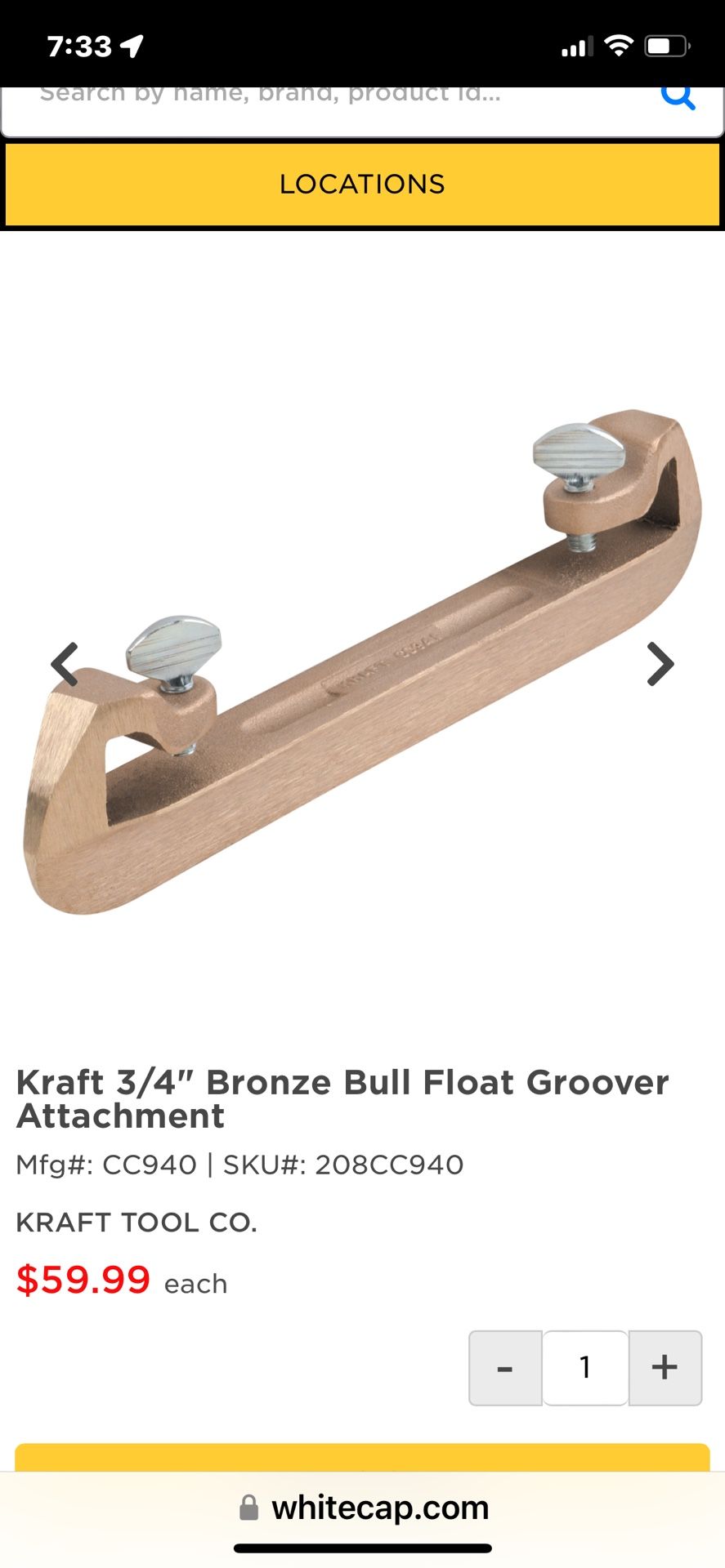 Brass Concrete Jointer