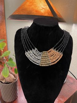 New Multi Strand Multi Colored Beaded Necklace