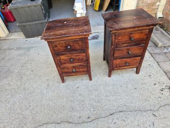 Solid Wood Night Stands – Set of 2