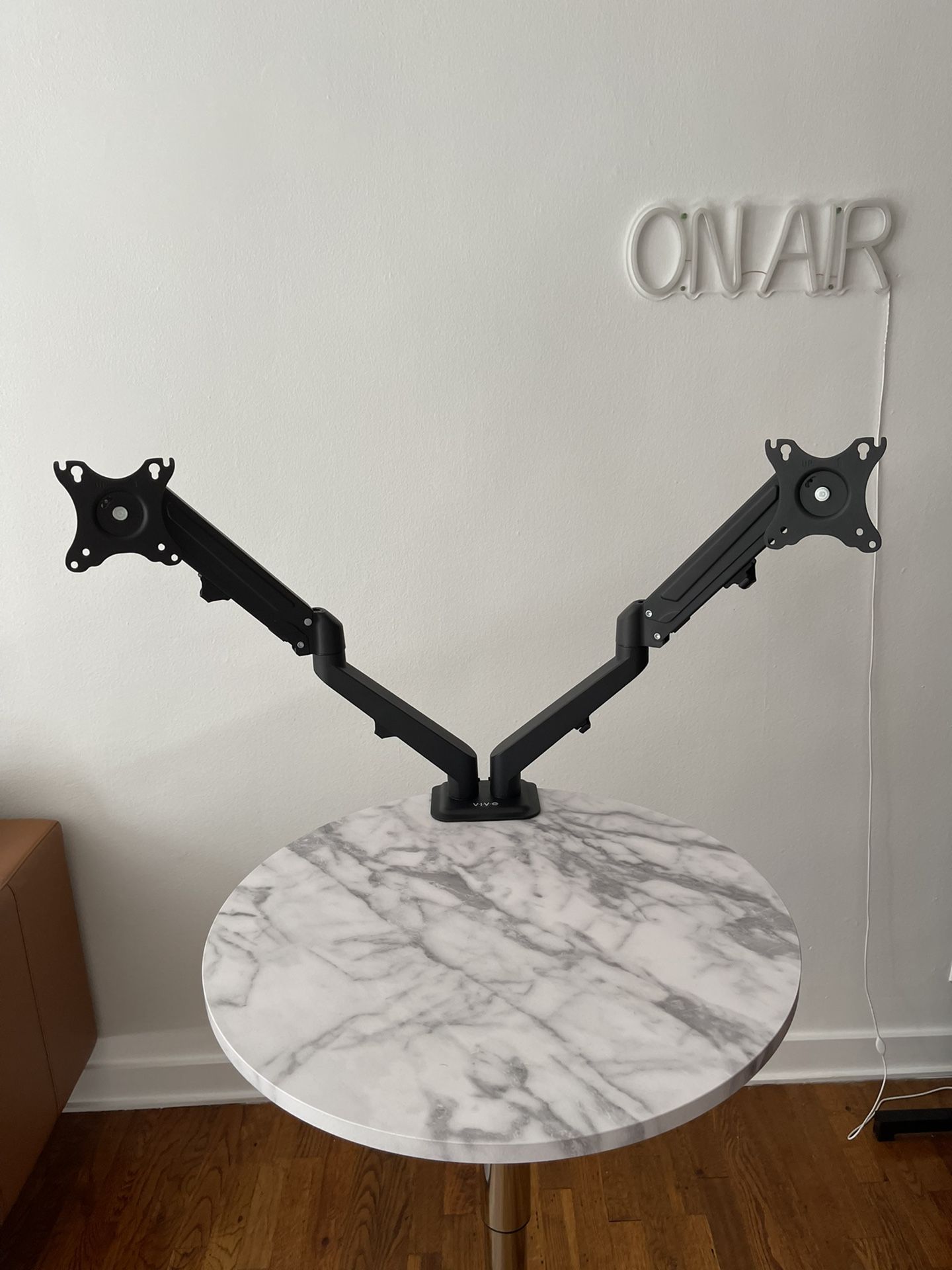 Pneumatic Arm Dual Monitor Desk Mount