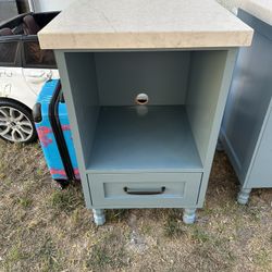 2 Marble End table/ kitchen island/ towel storage (Delivery)