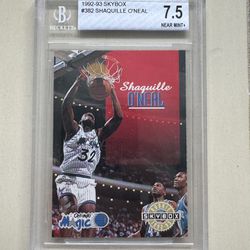 1992-93 Skybox Shaquille O’Neal Rookie #382 BGS 7.5 Orlando Magic, LA Lakers, LSU 