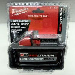 MILWAUKEE 48-11-1880 M18 HIGH OUTPUT XC8.0 8.0AH BATTERY NEW SEALED (CMP130606)