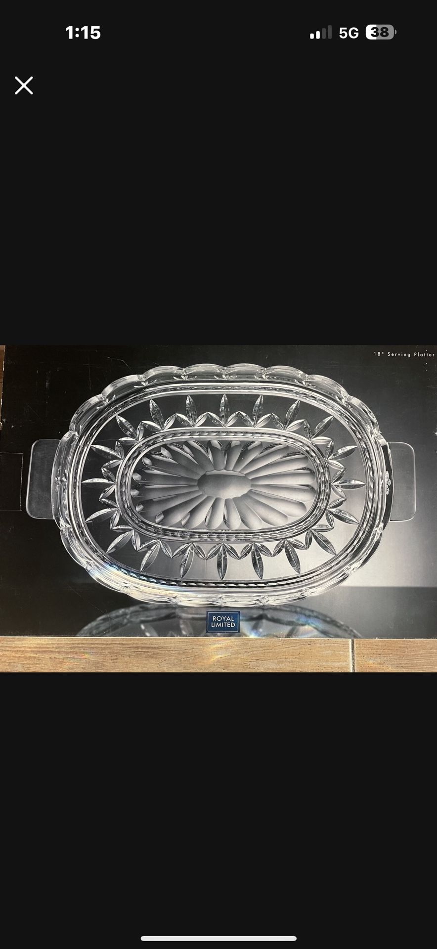 Cut glass Platter Royal Limited