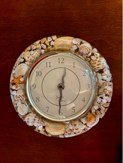 Vintage Coastal seashell wall clock