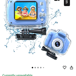 Kids Waterproof Underwater Camera Toys for 3-12 Year Old Boys Girls Birthday Gifts Children HD Digital Action Camera 2 Inch IPS Screen with 32GB Card 