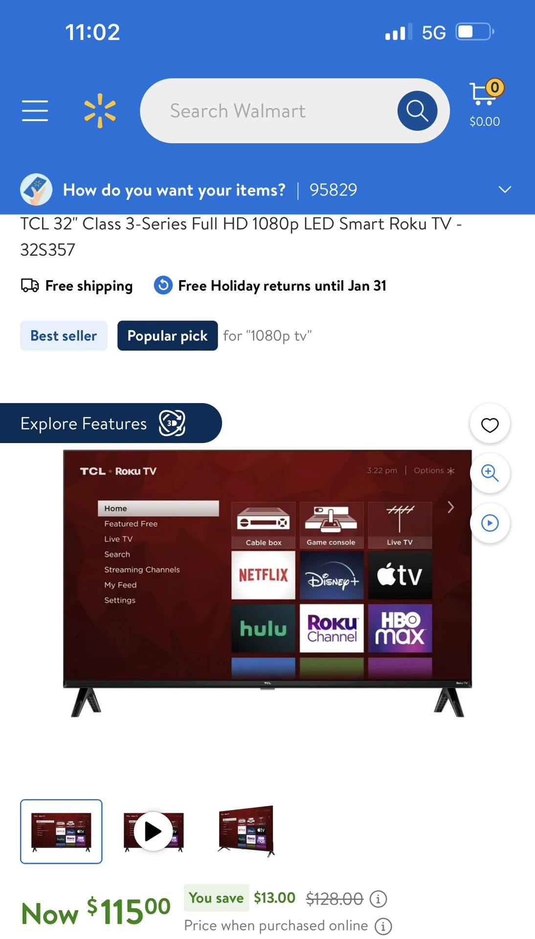 32 In Roku Smart TV
