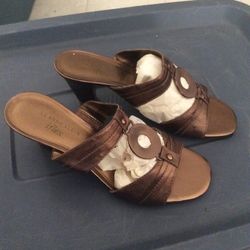 Anne Klein Metallic Slides
