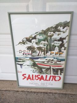 Noal Betts 1980s Sausalito California Poster