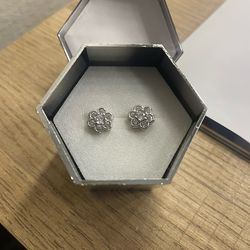 Silver flower earrings