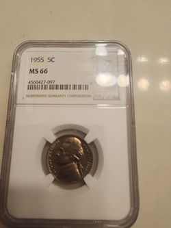 1955 Nickel. High Grade By NGC MS66. 
