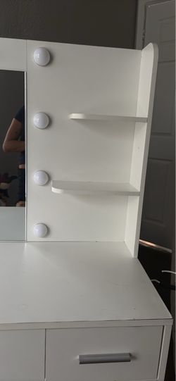 White vanity desk