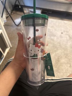 Hello Kitty x Starbucks Limited Edition Clear 24oz Tumbler Cold Cup Ships Fast!